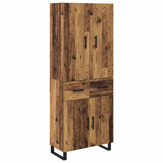 vidaXL Highboard 2 τμχ. Παλιό Ξύλο 69,5 x 34 x 180 εκ.