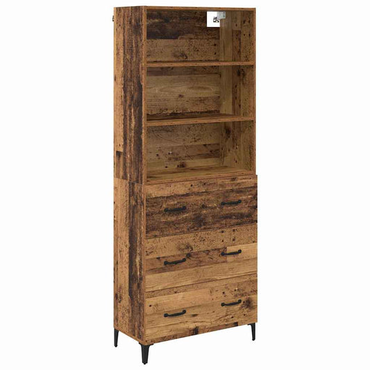 vidaXL Highboard Παλιό Ξύλο 69,5 x 34 x 180 εκ. Επεξεργασμένο ξύλο