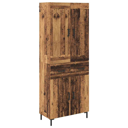 vidaXL Highboard 2 τμχ. Παλιό Ξύλο 69,5 x 34 x 180 εκ.