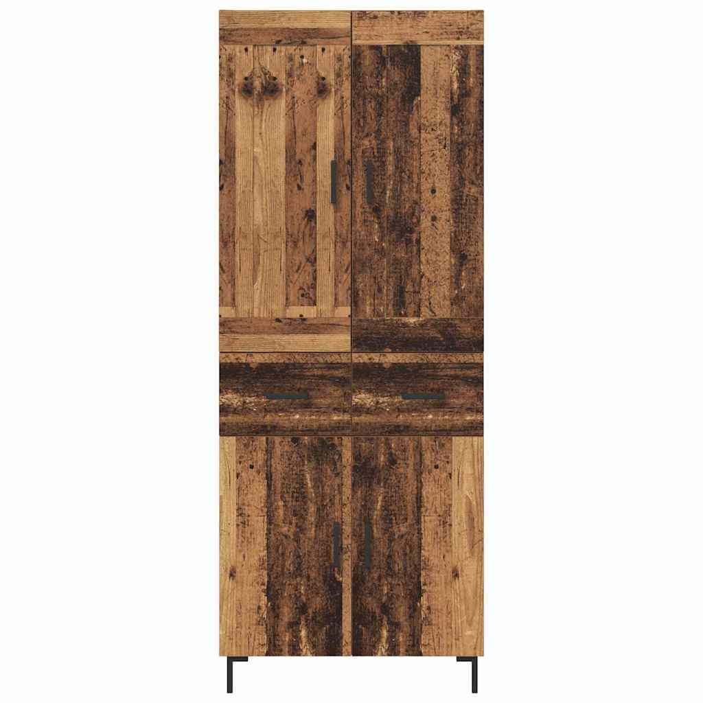 vidaXL Highboard με συρτάρι 2 pcs Παλιό Ξύλο Επεξεργασμένο ξύλο