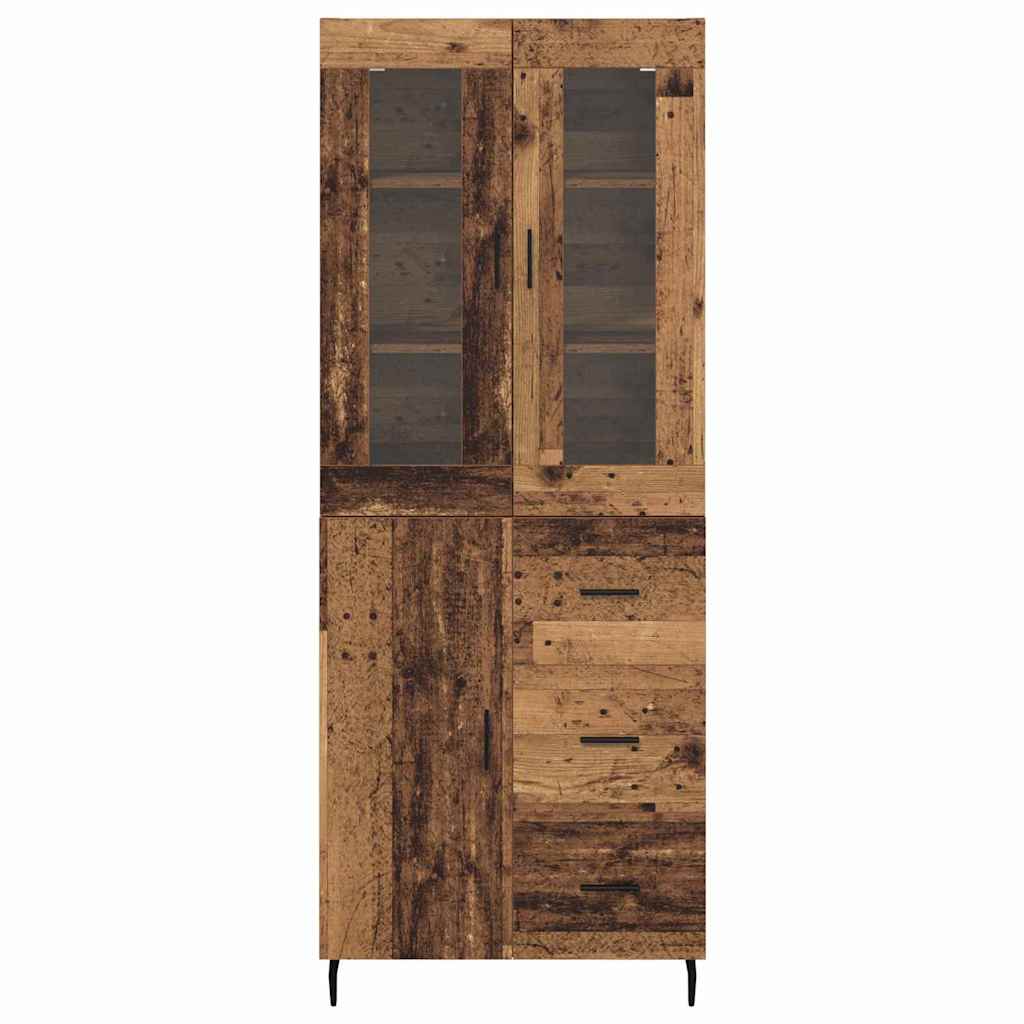vidaXL Highboard με συρτάρι 2 pcs Παλιό Ξύλο Επεξεργασμένο ξύλο