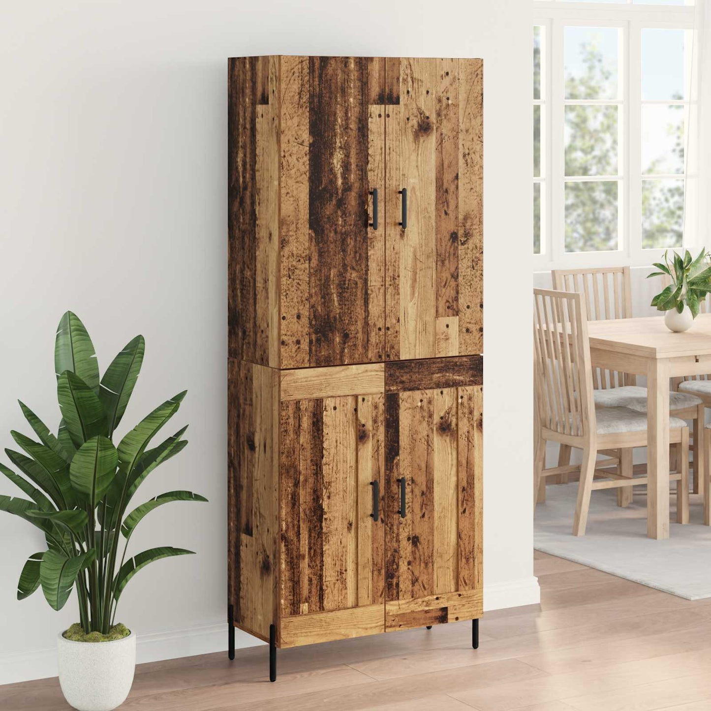 vidaXL Highboard Παλιό Ξύλο 69,5 x 34 x 180 εκ. Επεξεργασμένο ξύλο