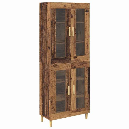 vidaXL Highboard Παλιό Ξύλο 69,5 x 34 x 180 εκ. Επεξεργασμένο ξύλο