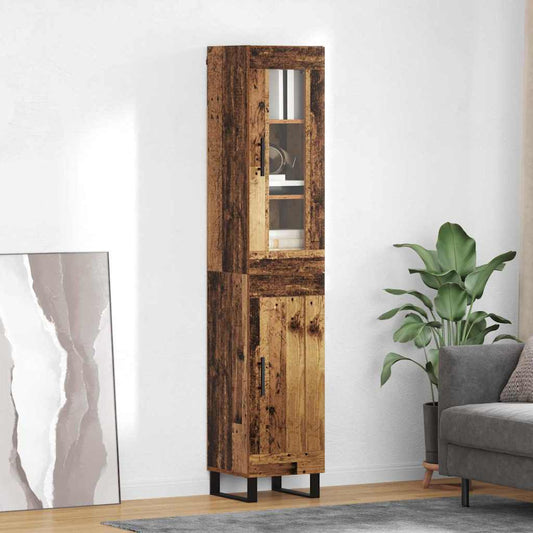 vidaXL Highboard Παλιό Ξύλο 34,5 x 34 x 180 εκ. Επεξεργασμένο Ξύλο