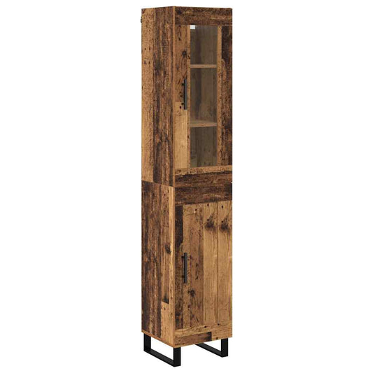 vidaXL Highboard Παλιό Ξύλο 34,5 x 34 x 180 εκ. Επεξεργασμένο Ξύλο