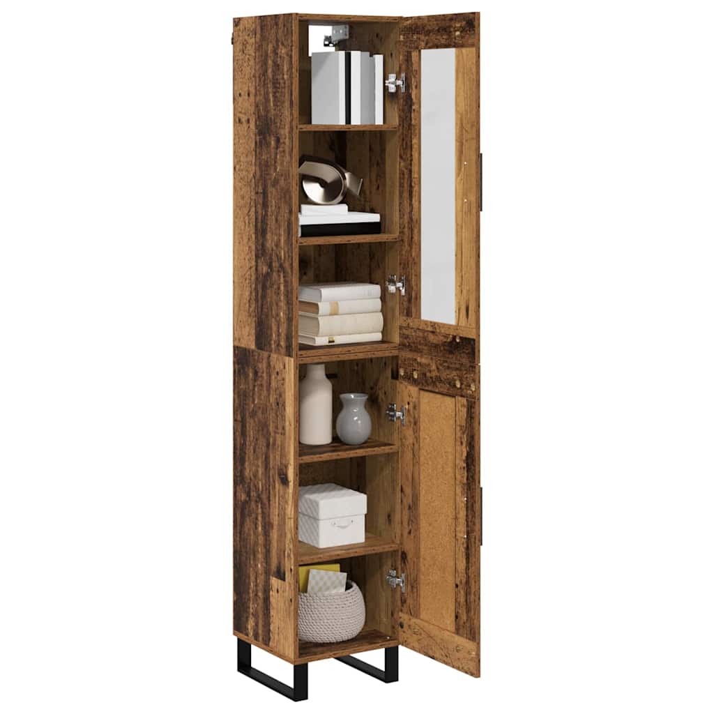 vidaXL Highboard Παλιό Ξύλο 69,5 x 34 x 180 εκ. Επεξεργασμένο ξύλο