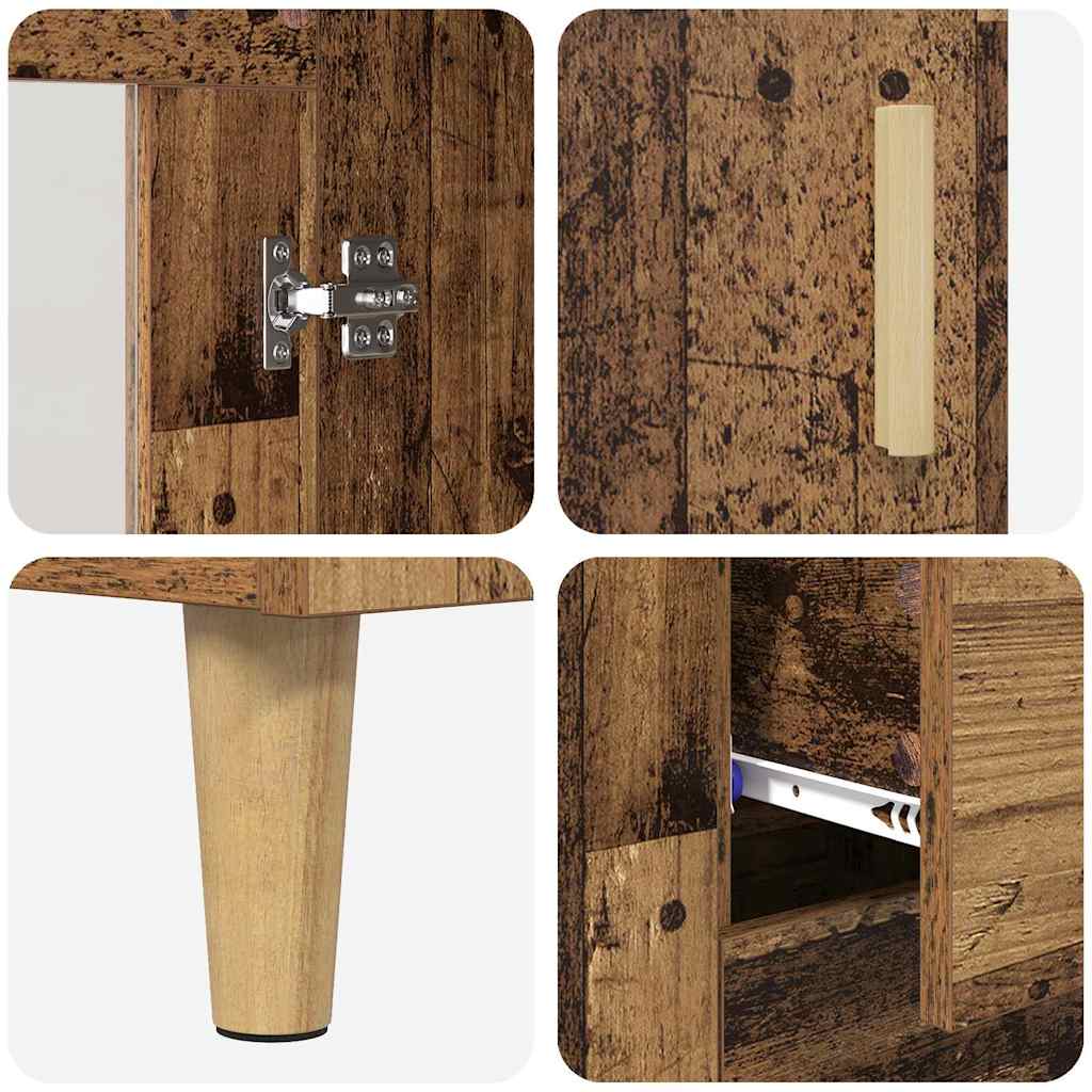 vidaXL Highboard Παλαιό ξύλο 69,5 x 34 x 180 εκ. Επεξεργασμένο ξύλο