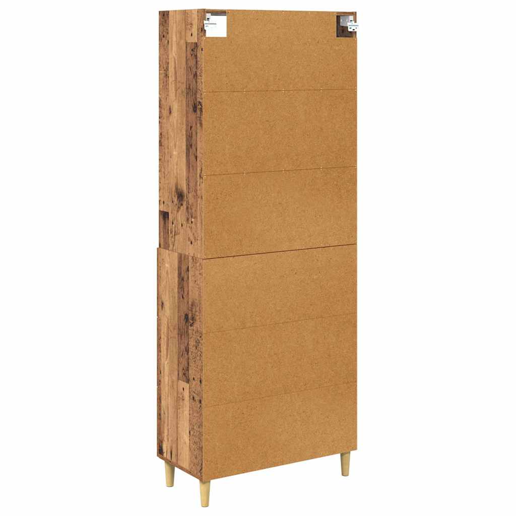 vidaXL Highboard Παλαιό ξύλο 69,5 x 34 x 180 εκ. Επεξεργασμένο ξύλο