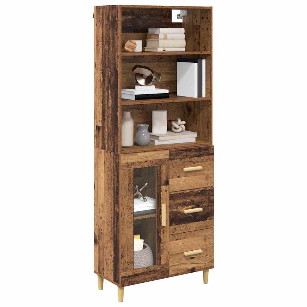 vidaXL Highboard Παλαιό ξύλο 69,5 x 34 x 180 εκ. Επεξεργασμένο ξύλο