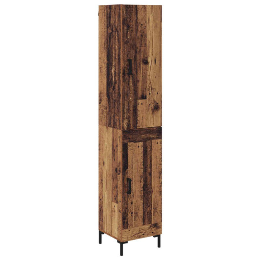 vidaXL Highboard Παλιό Ξύλο 34,5 x 34 x 180 εκ. Επεξεργασμένο Ξύλο