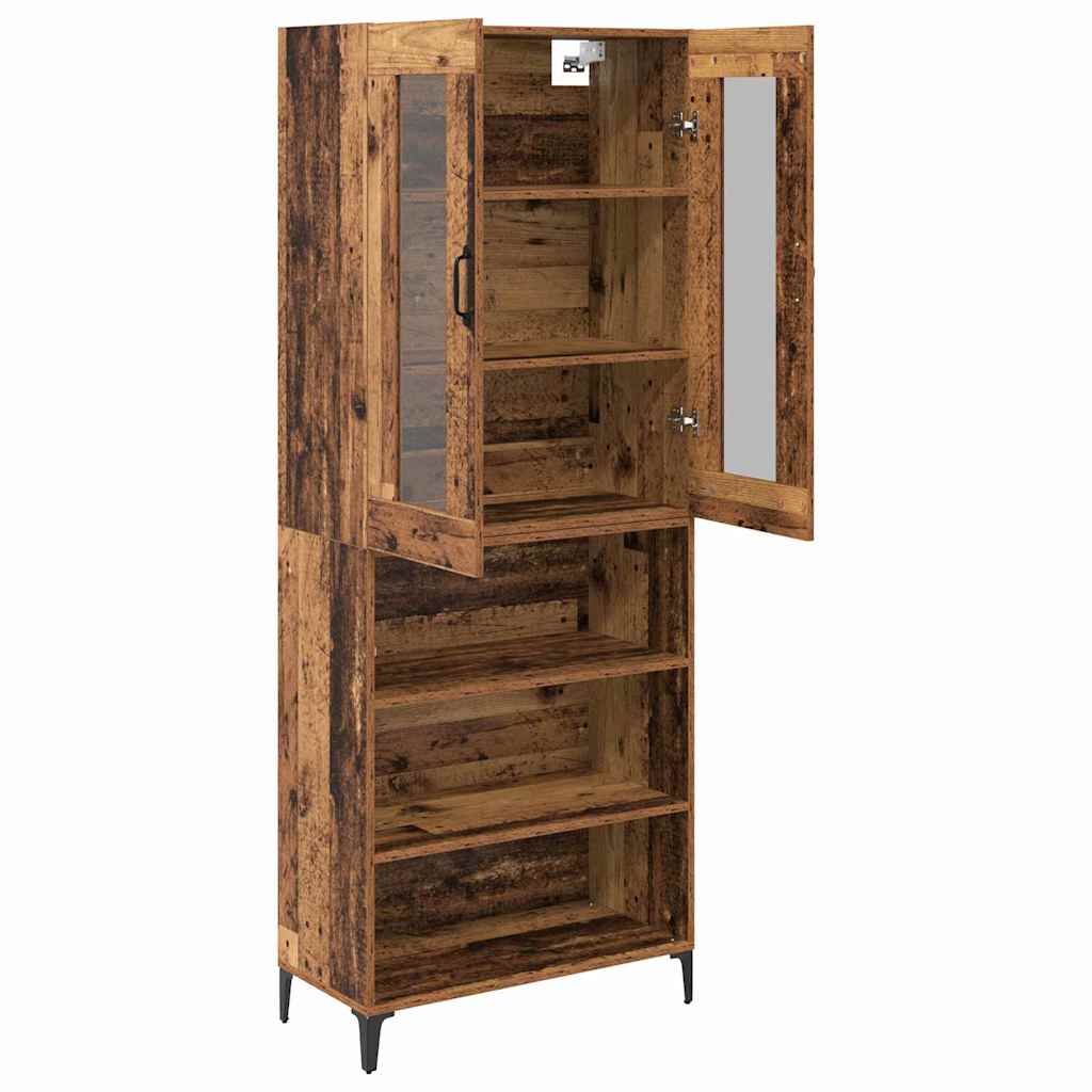 vidaXL Highboard Παλιό Ξύλο 69,5 x 34 x 180 εκ. Επεξεργασμένο ξύλο