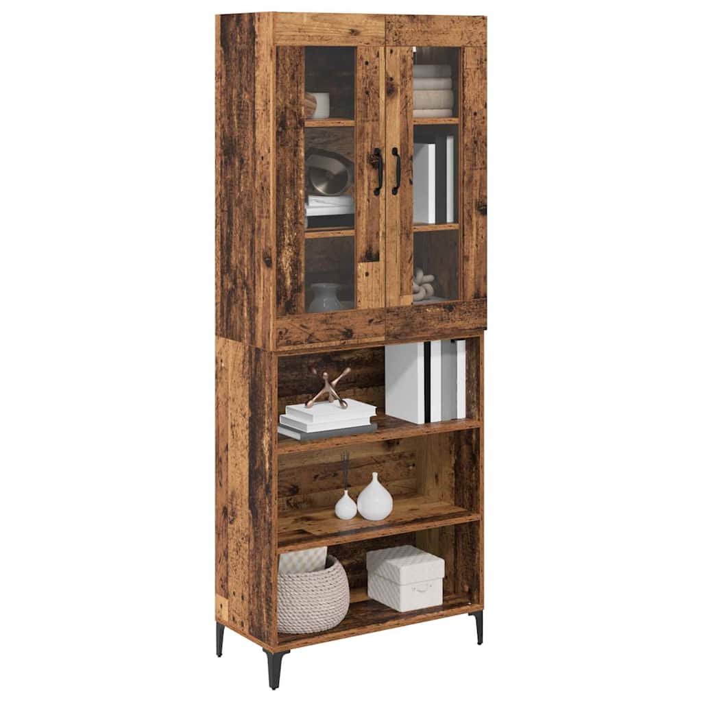 vidaXL Highboard Παλιό Ξύλο 69,5 x 34 x 180 εκ. Επεξεργασμένο ξύλο
