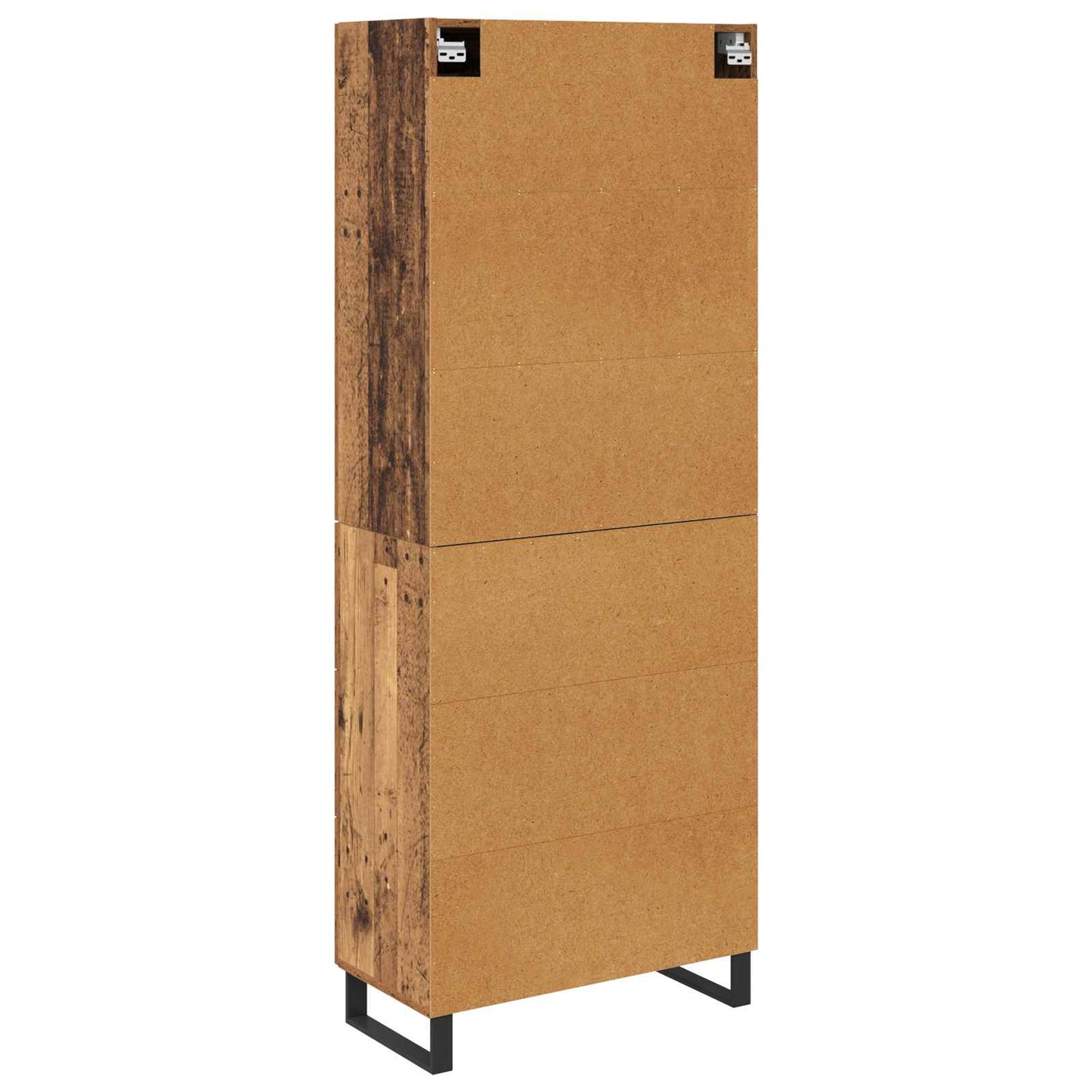 vidaXL Highboard με συρτάρι 2 pcs Παλιό Ξύλο Σύνθετο Ξύλο και Γυαλί