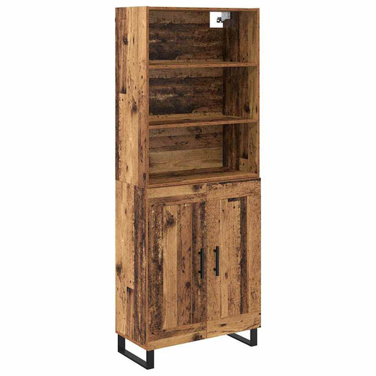 vidaXL Highboard Παλιό ξύλο 69,5 x 34 x 180 εκ. Επεξεργασμένο ξύλο