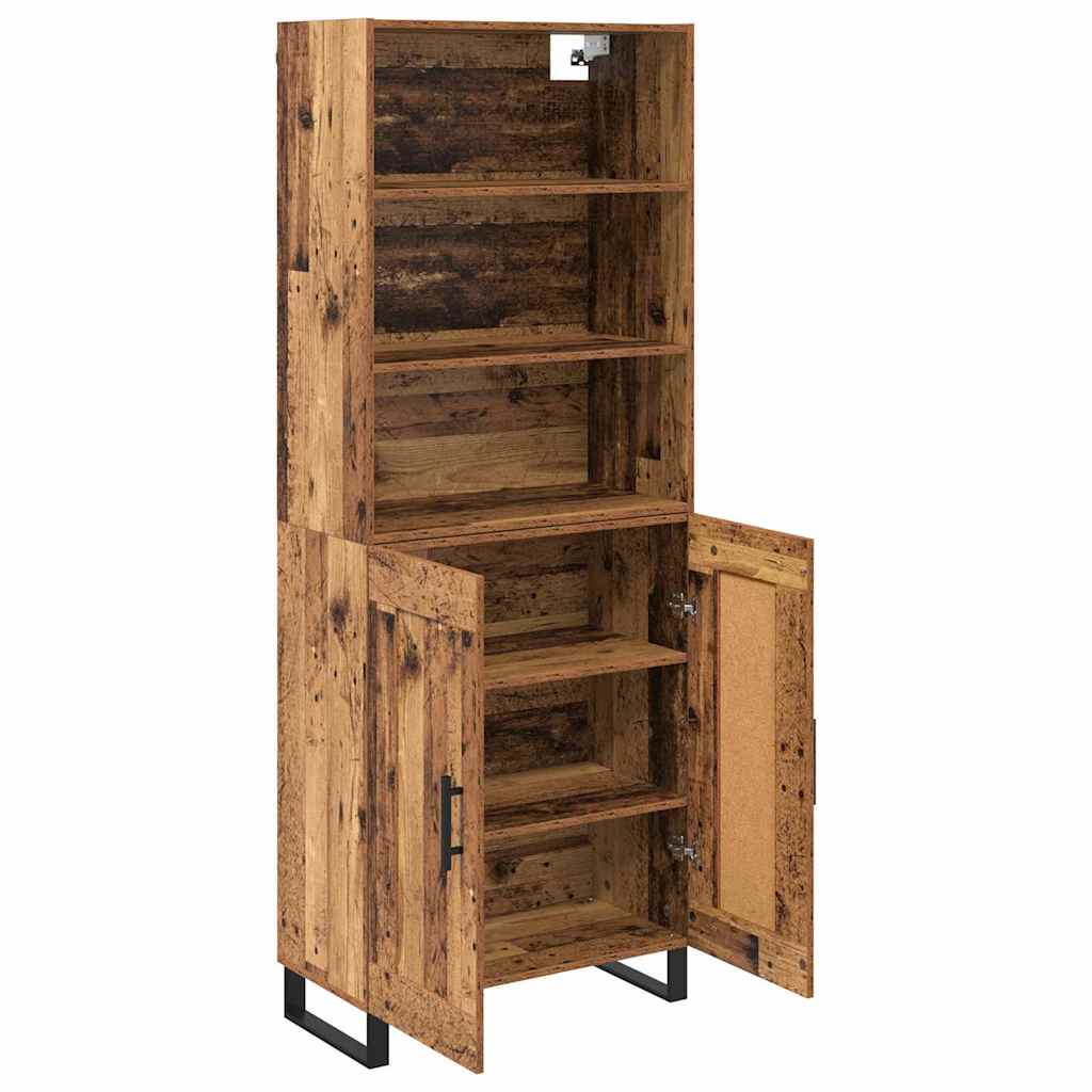vidaXL Highboard Παλιό ξύλο 69,5 x 34 x 180 εκ. Επεξεργασμένο ξύλο