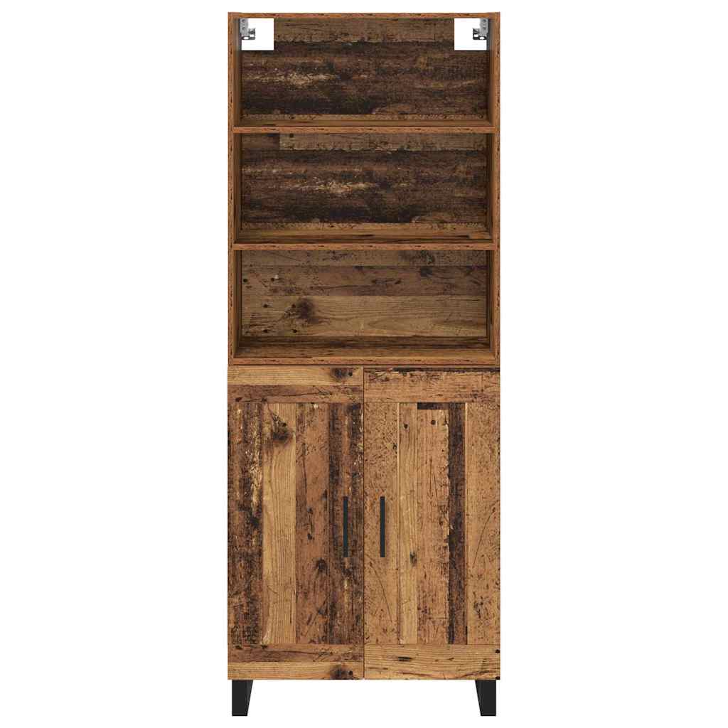 vidaXL Highboard Παλιό ξύλο 69,5 x 34 x 180 εκ. Επεξεργασμένο ξύλο