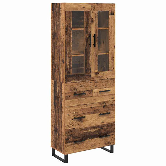 vidaXL Highboard 2 τμχ. Παλιό Ξύλο 69,5 x 34 x 180 εκ.