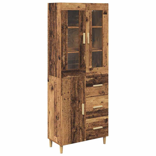 vidaXL Highboard Παλιό Ξύλο 69,5 x 34 x 180 εκ. Επεξεργασμένο ξύλο