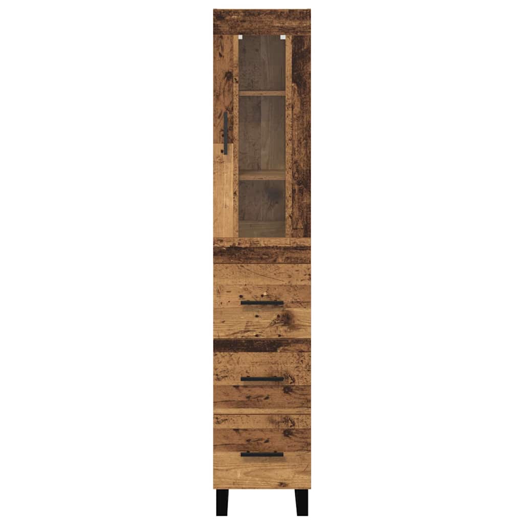 vidaXL Highboard Παλιό Ξύλο 69,5 x 34 x 180 εκ. Επεξεργασμένο ξύλο