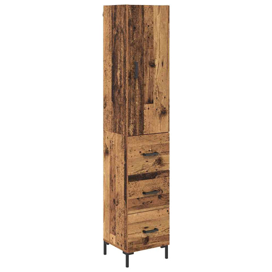 vidaXL Highboard Παλιό Ξύλο 34,5 x 34 x 180 εκ. Επεξεργασμένο Ξύλο