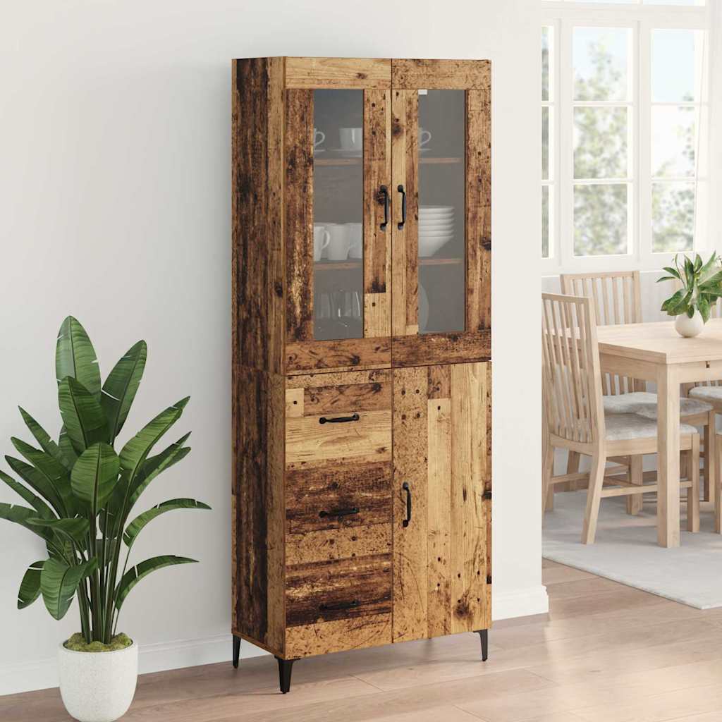 vidaXL Highboard Παλιό Ξύλο 69,5 x 34 x 180 εκ. Επεξεργασμένο ξύλο
