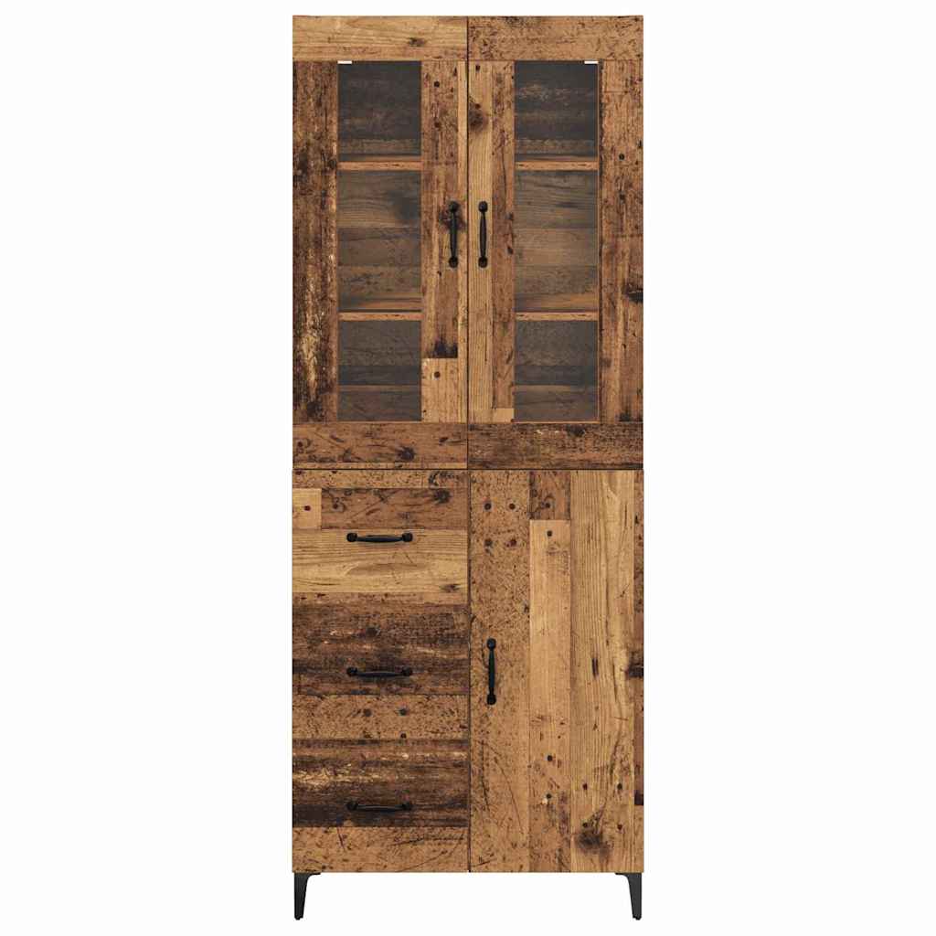 vidaXL Highboard Παλιό Ξύλο 69,5 x 34 x 180 εκ. Επεξεργασμένο ξύλο