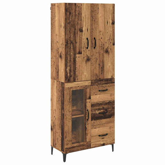 Highboard Επιτοίχιο Παλιό Ξύλο 69,5 x 34 x 180 εκ. Επεξεργασμένο ξύλο