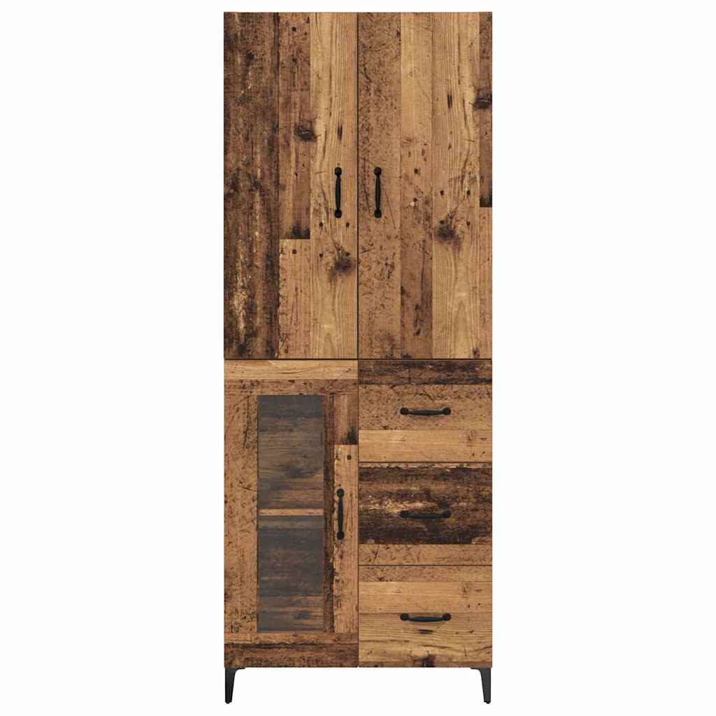 Highboard Επιτοίχιο Παλιό Ξύλο 69,5 x 34 x 180 εκ. Επεξεργασμένο ξύλο