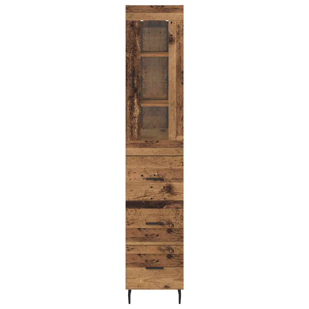 vidaXL Highboard Παλιό Ξύλο 34,5 x 34 x 180 εκ. Επεξεργασμένο ξύλο