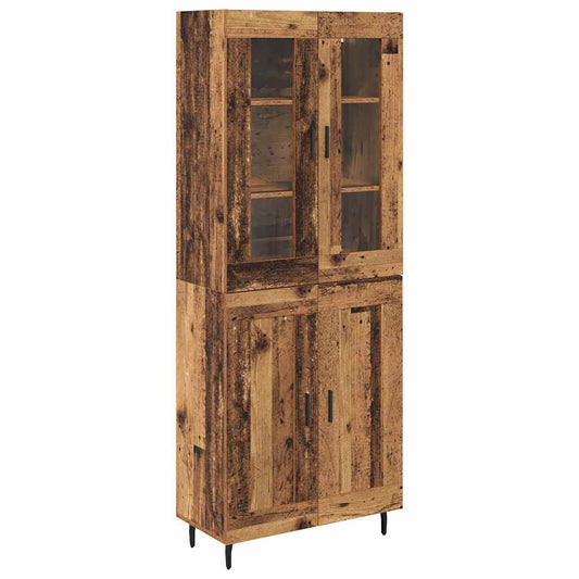 vidaXL Highboard 2 τμχ. Παλιό Ξύλο 69,5 x 34 x 180 εκ.