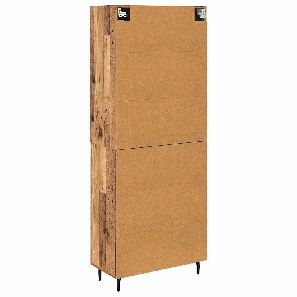 vidaXL Highboard 2 pcs Παλιό Ξύλο Σύνθετο Ξύλο και Γυαλί