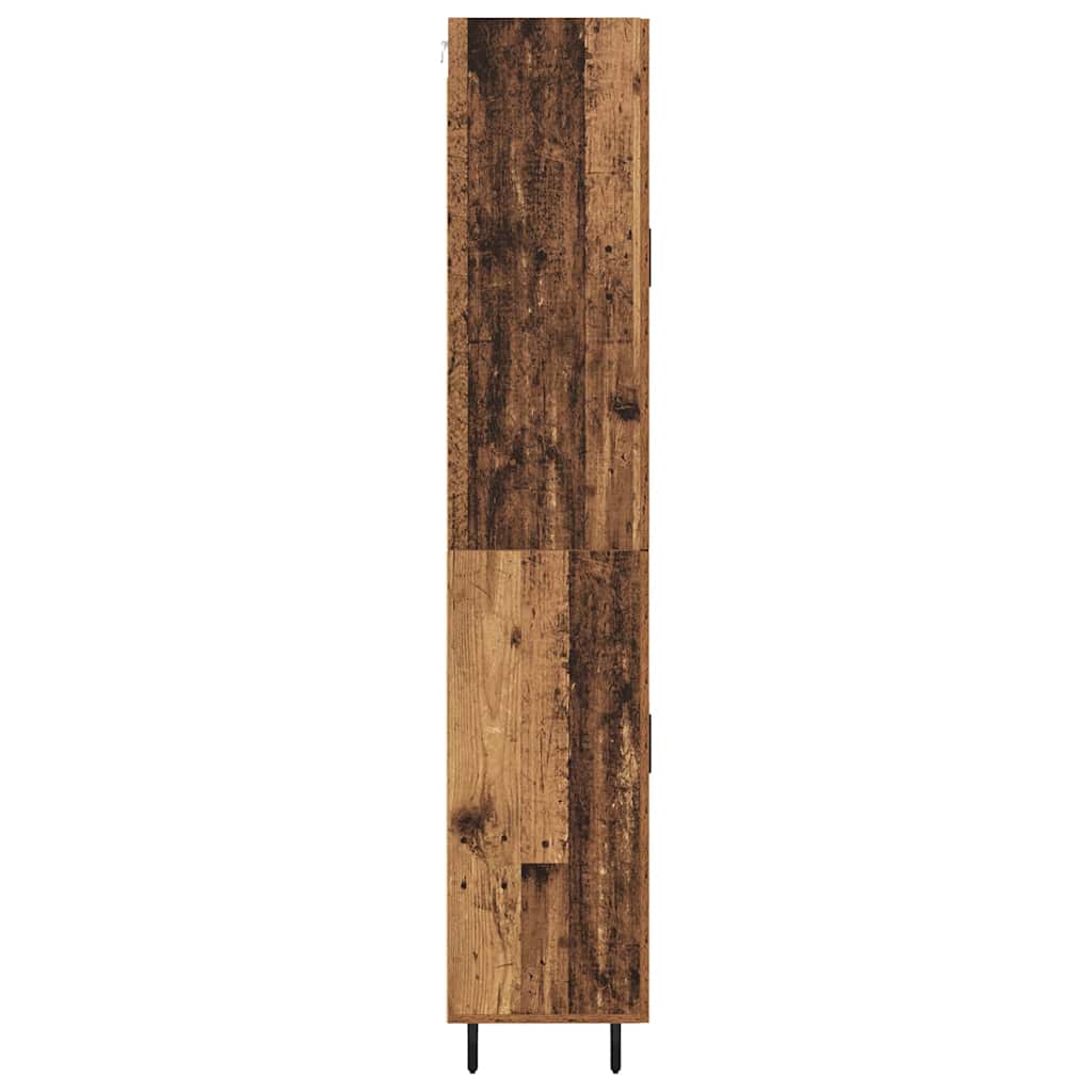 vidaXL Highboard 2 pcs Παλιό Ξύλο Σύνθετο Ξύλο και Γυαλί