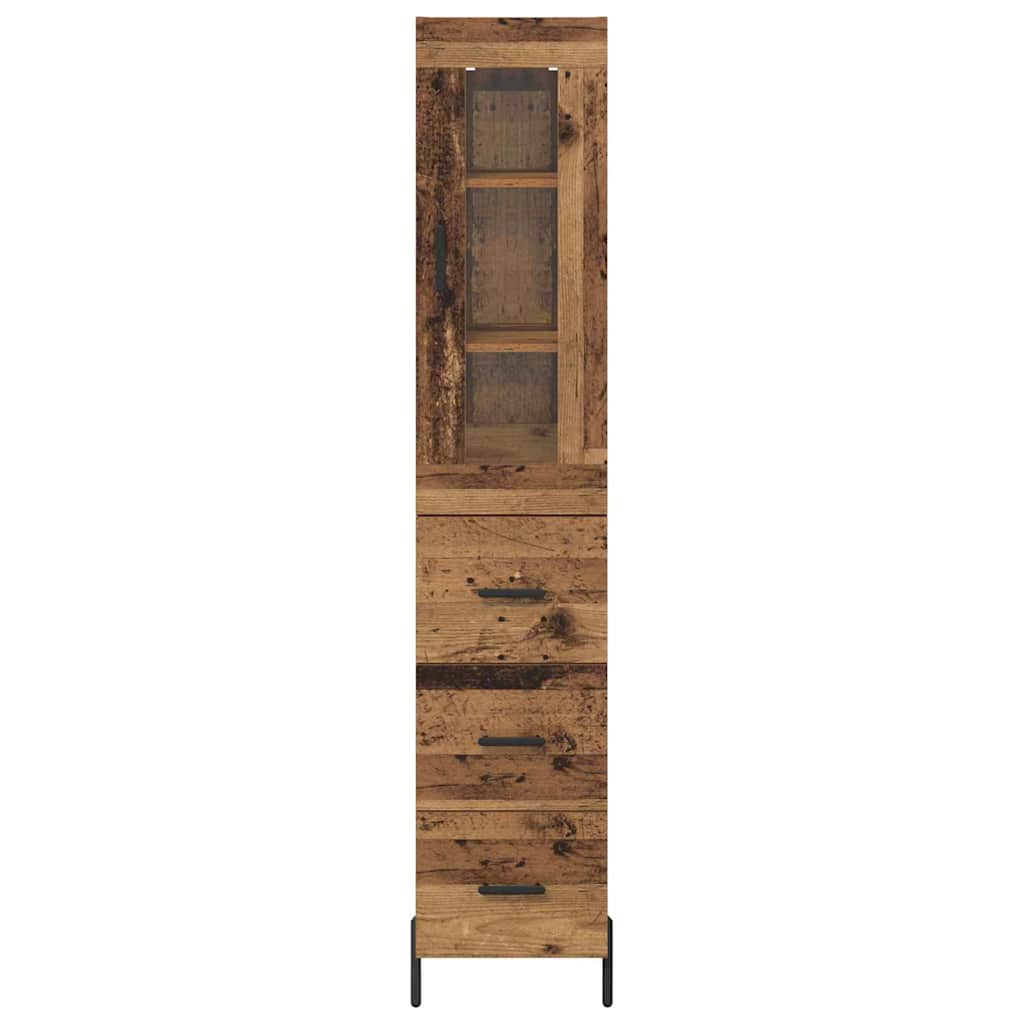 vidaXL Highboard Παλιό Ξύλο 34,5 x 34 x 180 εκ. Επεξεργασμένο ξύλο