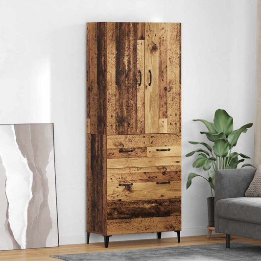 vidaXL Highboard Παλιό Ξύλο 69,5 x 34 x 180 εκ. Επεξεργασμένο ξύλο