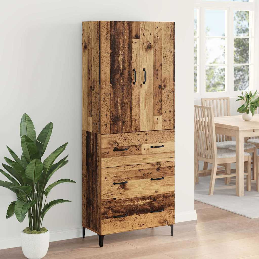 vidaXL Highboard Παλιό Ξύλο 69,5 x 34 x 180 εκ. Επεξεργασμένο ξύλο