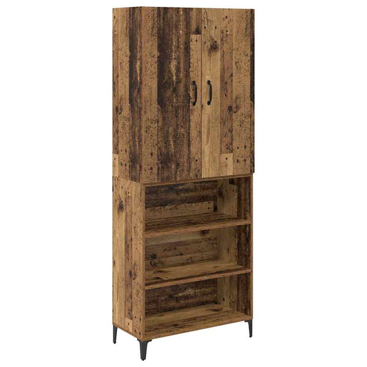 vidaXL Highboard Παλιό Ξύλο 69,5 x 34 x 180 εκ. Επεξεργασμένο ξύλο