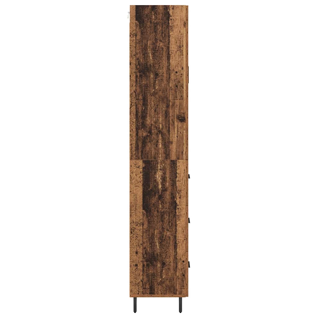 vidaXL Highboard με συρτάρι 2 pcs Παλιό Ξύλο Επεξεργασμένο ξύλο