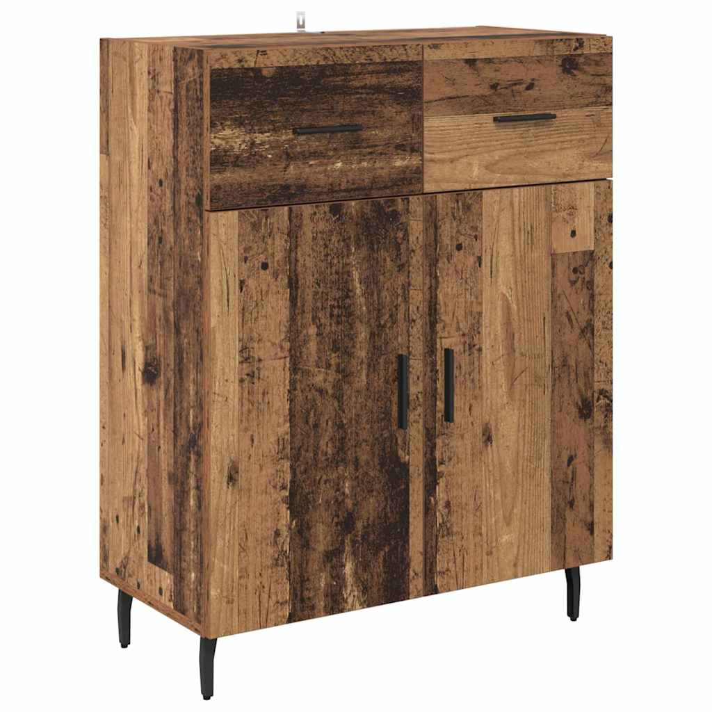 vidaXL Highboard με συρτάρι 2 pcs Παλιό Ξύλο Επεξεργασμένο ξύλο