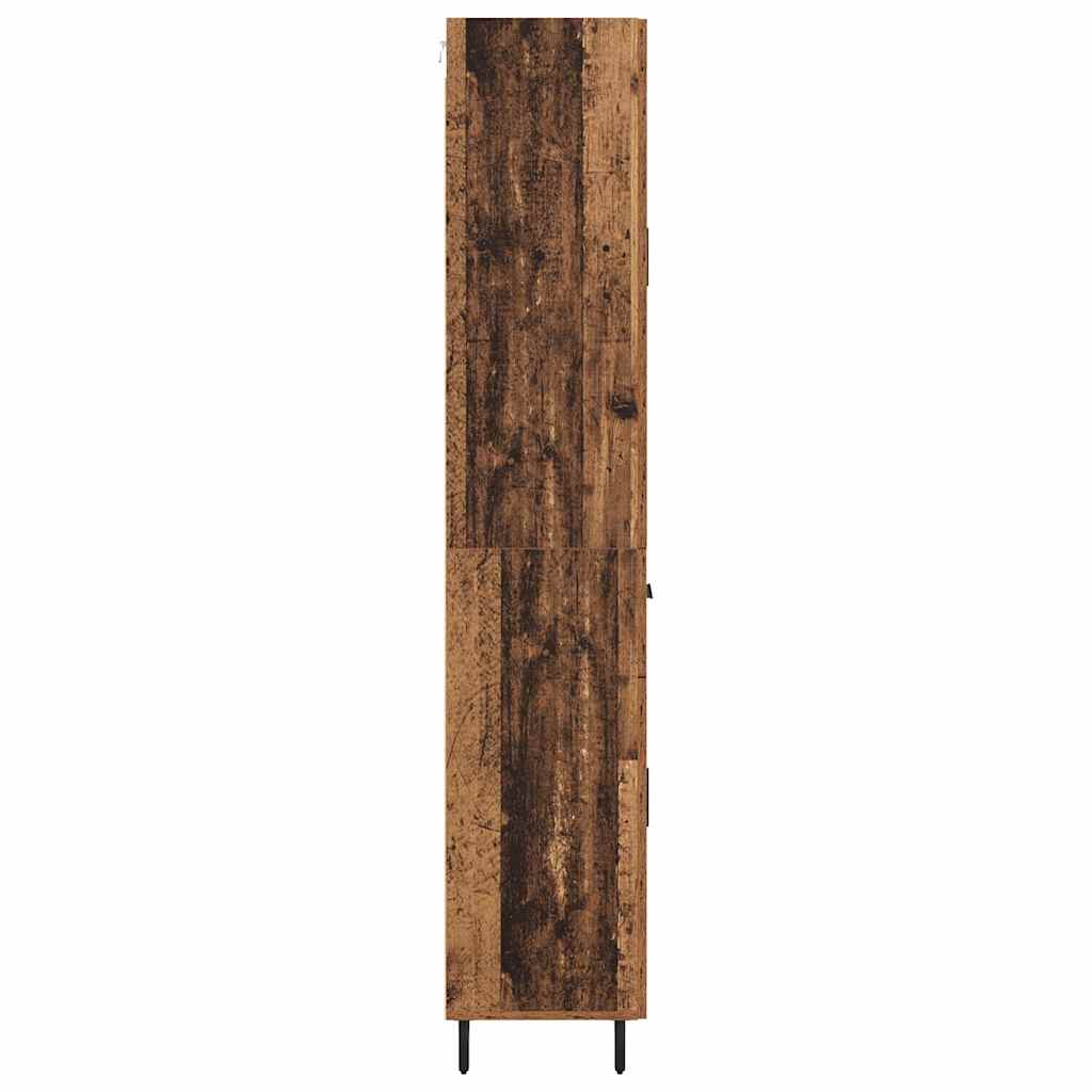 vidaXL Highboard με συρτάρι 2 pcs Παλιό Ξύλο Επεξεργασμένο ξύλο