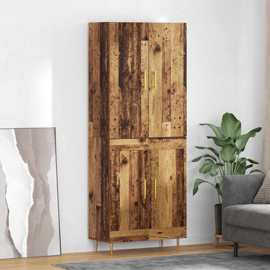 vidaXL Highboard Παλιό Ξύλο 69,5 x 34 x 180 εκ. Επεξεργασμένο ξύλο