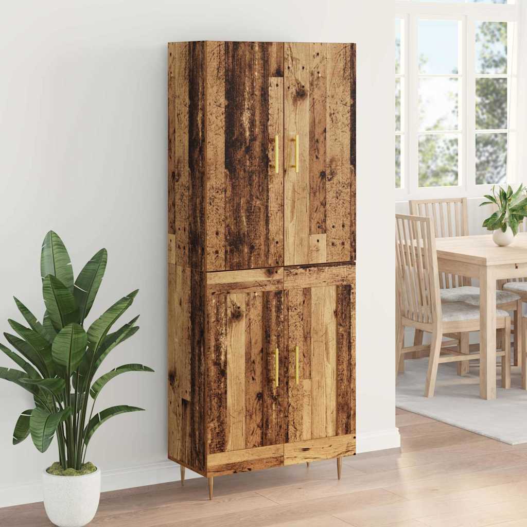 vidaXL Highboard Παλιό Ξύλο 69,5 x 34 x 180 εκ. Επεξεργασμένο ξύλο