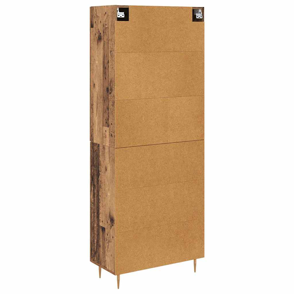 vidaXL Highboard Παλιό Ξύλο 69,5 x 34 x 180 εκ. Επεξεργασμένο ξύλο