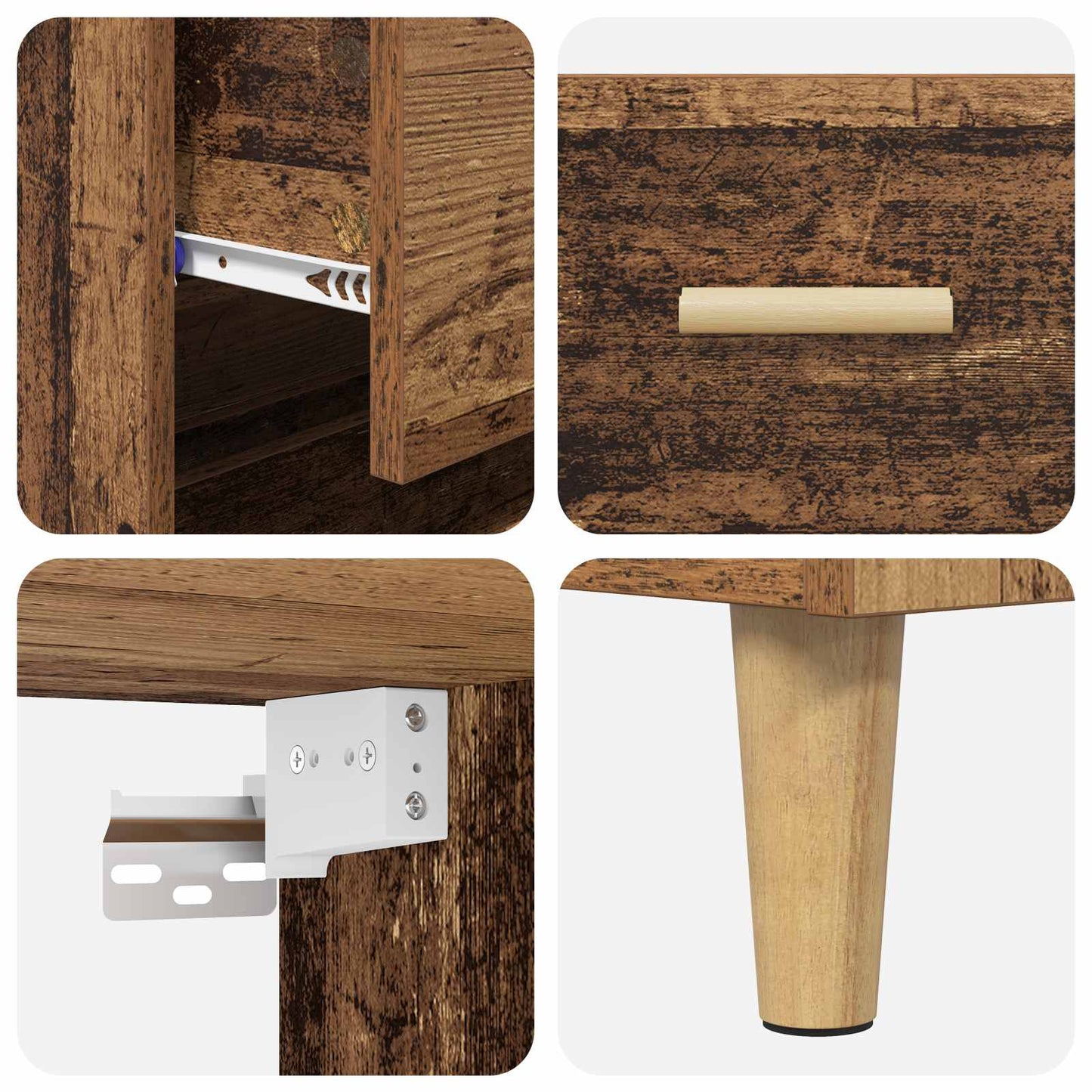 vidaXL Highboard Παλιό Ξύλο 69,5 x 32,5 x 180 εκ Επεξεργασμένο ξύλο