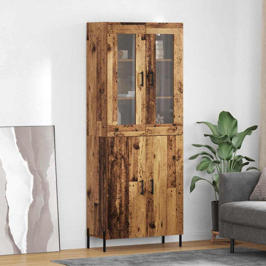 vidaXL Highboard Παλιό Ξύλο 69,5 x 34 x 180 εκ. Επεξεργασμένο ξύλο