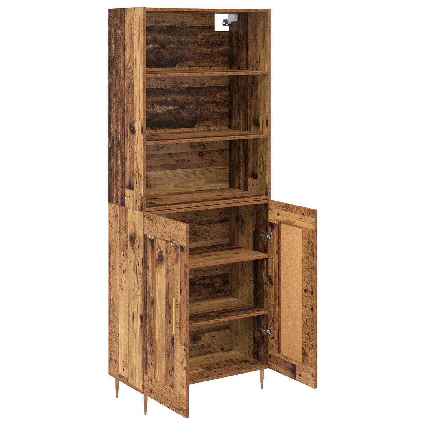 vidaXL Highboard Παλιό ξύλο 69,5 x 34 x 180 εκ. Επεξεργασμένο ξύλο