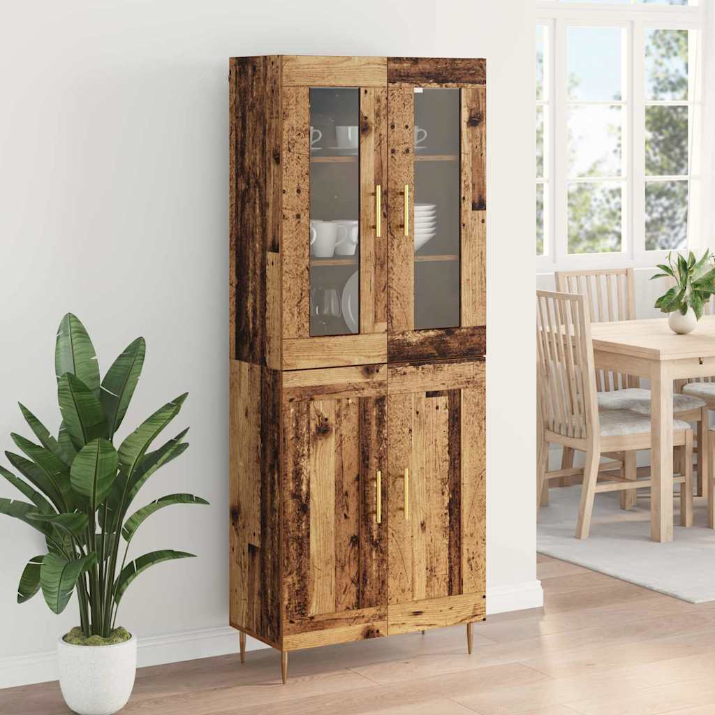 vidaXL Highboard 2 pcs Παλιό ξύλο Επεξεργασμένο ξύλο