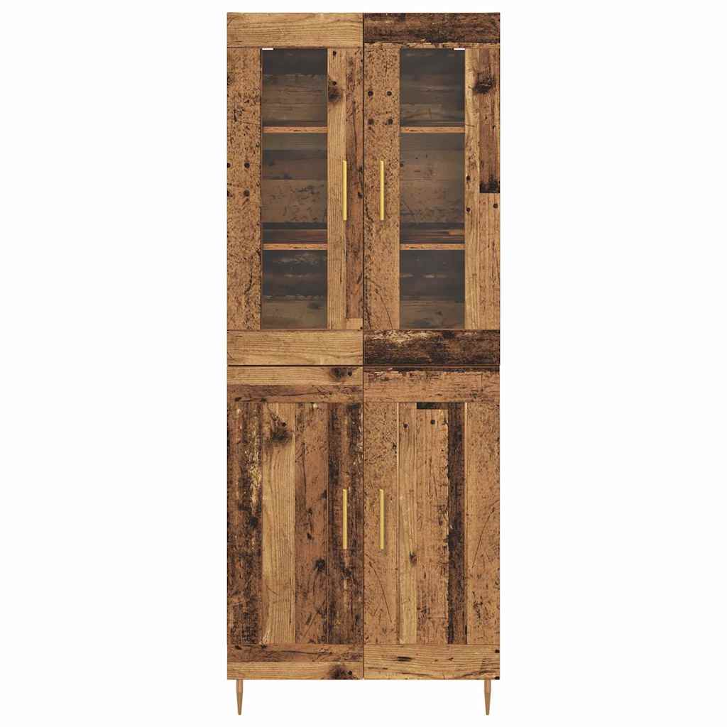vidaXL Highboard 2 pcs Παλιό ξύλο Επεξεργασμένο ξύλο