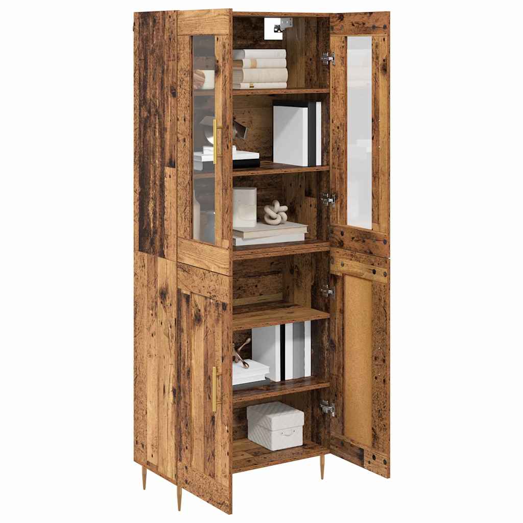 vidaXL Highboard 2 pcs Παλιό ξύλο Επεξεργασμένο ξύλο