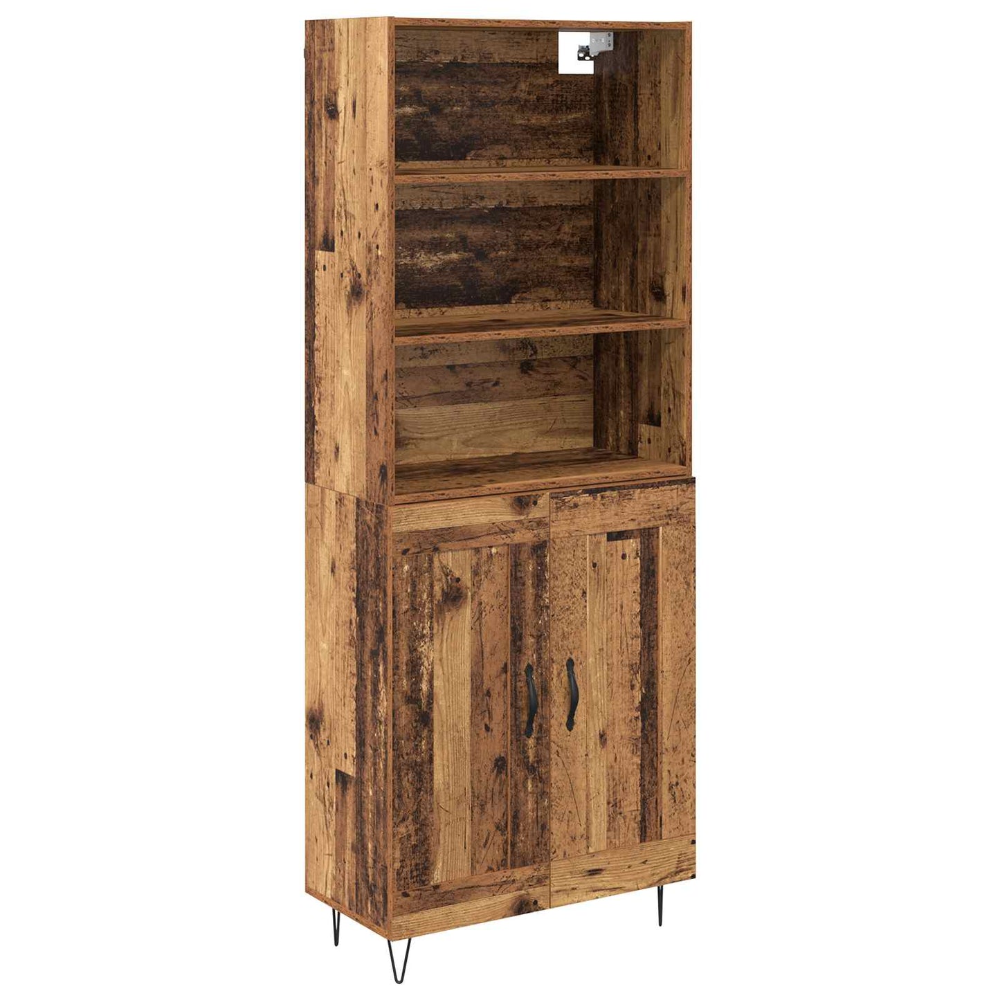 vidaXL Highboard 2 pcs Παλιό ξύλο Επεξεργασμένο ξύλο
