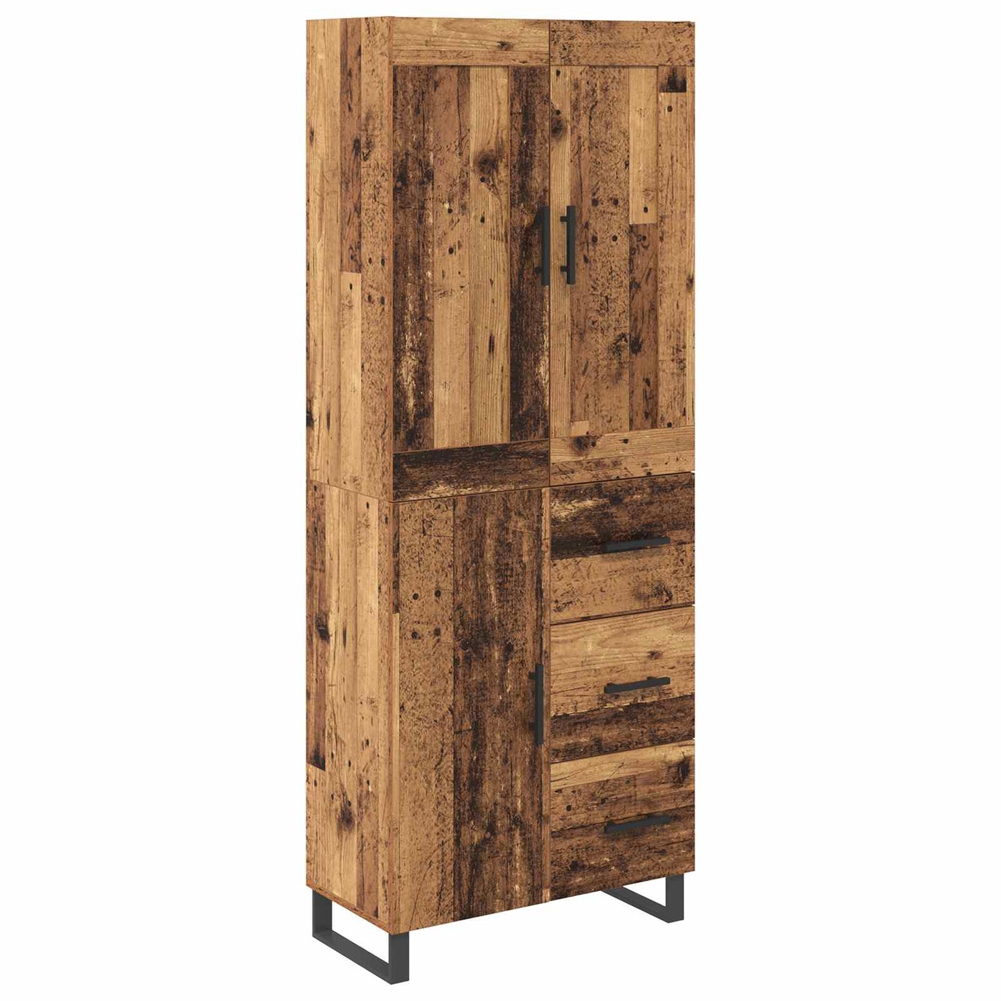 vidaXL Highboard Παλιό ξύλο 69,5 x 34 x 180 εκ. Επεξεργασμένο ξύλο